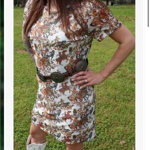 Equestrian Print Mini Dress